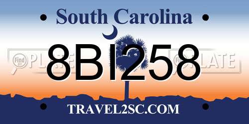 8BI258 South Carolina License Plate