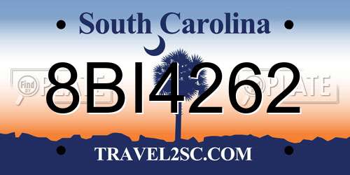 8BI4262 South Carolina License Plate