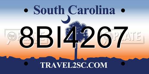 8BI4267 South Carolina License Plate