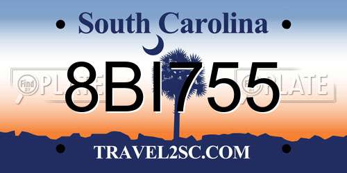 8BI755 South Carolina License Plate