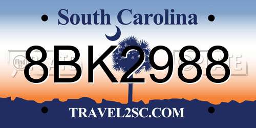 8BK2988 South Carolina License Plate