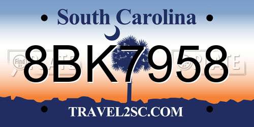 8BK7958 South Carolina License Plate