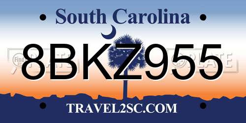 8BKZ955 South Carolina License Plate