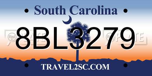 8BL3279 South Carolina License Plate