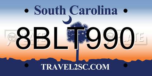 8BLT990 South Carolina License Plate