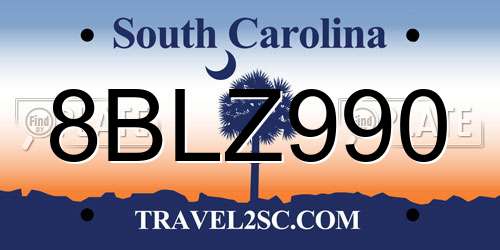 8BLZ990 South Carolina License Plate