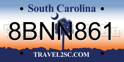 8BNN861 South Carolina License Plate