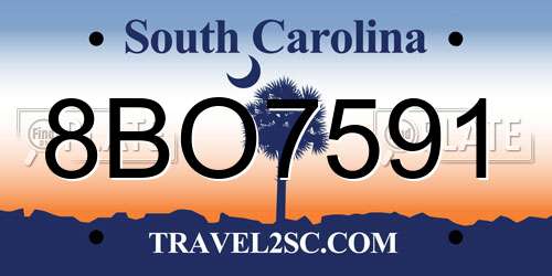 8BO7591 South Carolina License Plate