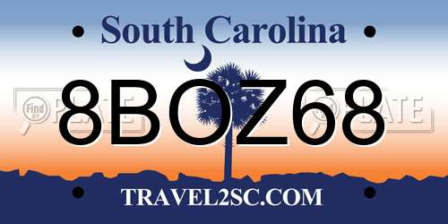 8BOZ68 South Carolina License Plate