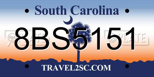 8BS5151 South Carolina License Plate