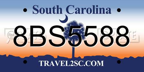 8BS5588 South Carolina License Plate