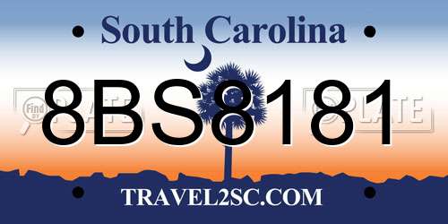 8BS8181 South Carolina License Plate