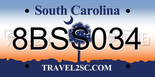 8BSS034 South Carolina License Plate