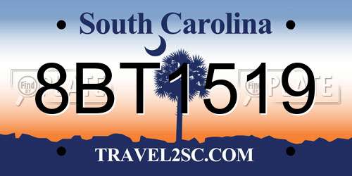 8BT1519 South Carolina License Plate