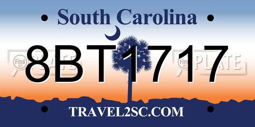 8BT1717 South Carolina License Plate
