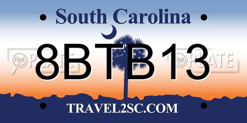 8BTB13 South Carolina License Plate