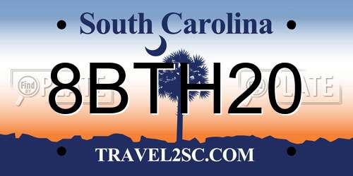 8BTH20 South Carolina License Plate