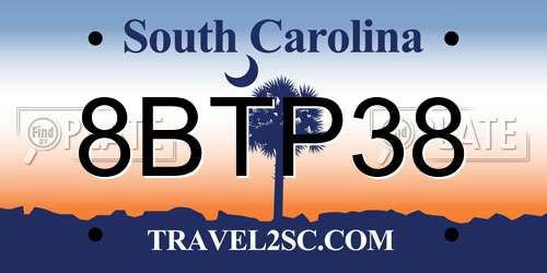 8BTP38 South Carolina License Plate