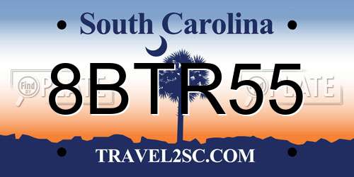 8BTR55 South Carolina License Plate