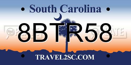 8BTR58 South Carolina License Plate