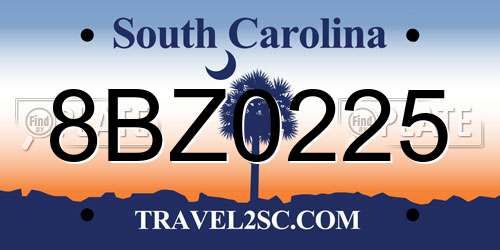 8BZ0225 South Carolina License Plate