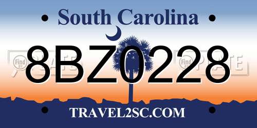 8BZ0228 South Carolina License Plate