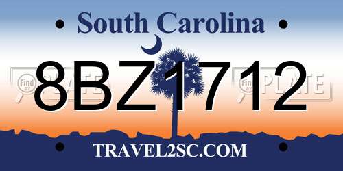 8BZ1712 South Carolina License Plate