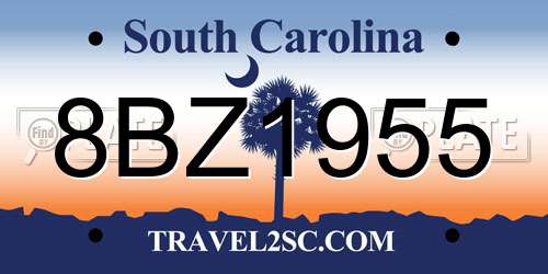 8BZ1955 South Carolina License Plate