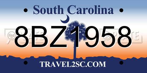 8BZ1958 South Carolina License Plate
