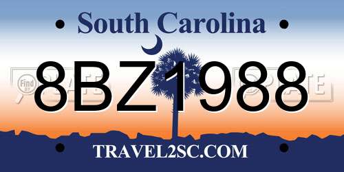 8BZ1988 South Carolina License Plate
