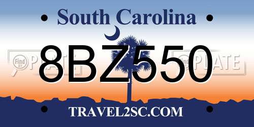 8BZ550 South Carolina License Plate