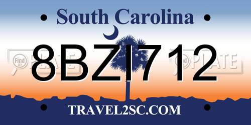 8BZI712 South Carolina License Plate