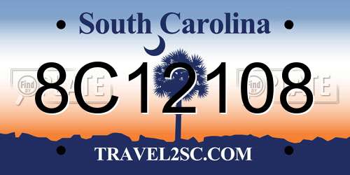 8C12108 South Carolina License Plate