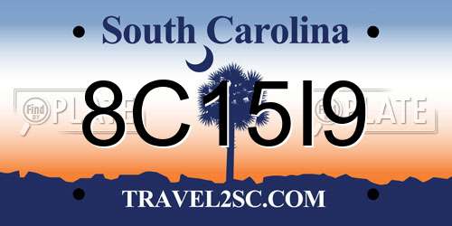 8C15I9 South Carolina License Plate