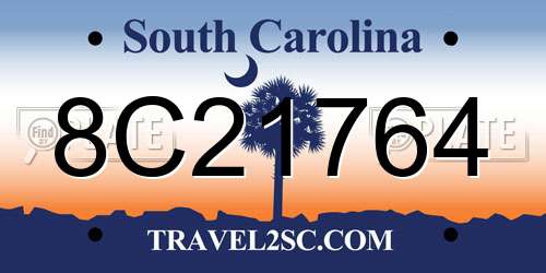 8C21764 South Carolina License Plate