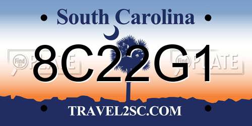 8C22G1 South Carolina License Plate