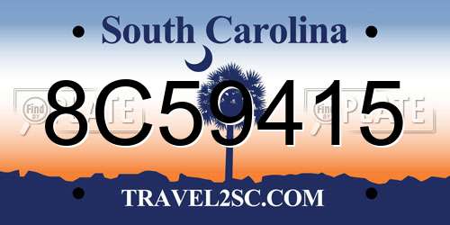 8C59415 South Carolina License Plate