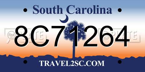 8C71264 South Carolina License Plate