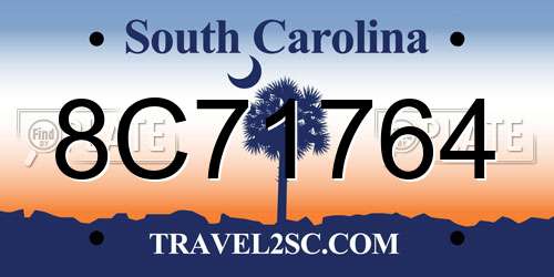 8C71764 South Carolina License Plate
