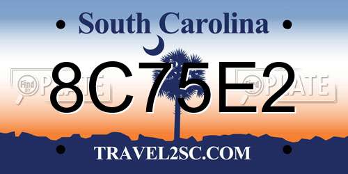 8C75E2 South Carolina License Plate