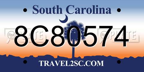 8C80574 South Carolina License Plate