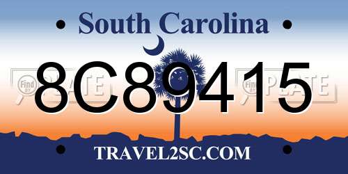 8C89415 South Carolina License Plate