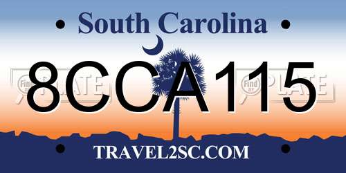 8CCA115 South Carolina License Plate