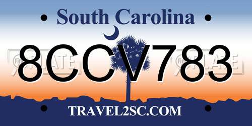 8CCV783 South Carolina License Plate