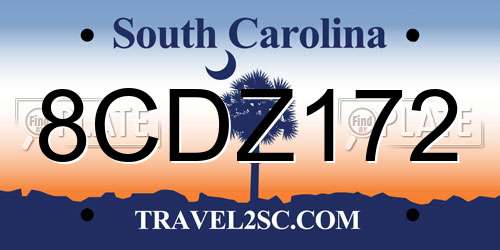 8CDZ172 South Carolina License Plate