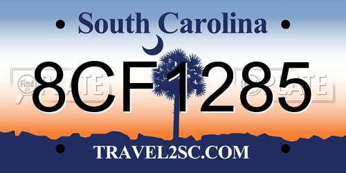 8CF1285 South Carolina License Plate