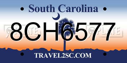 8CH6577 South Carolina License Plate