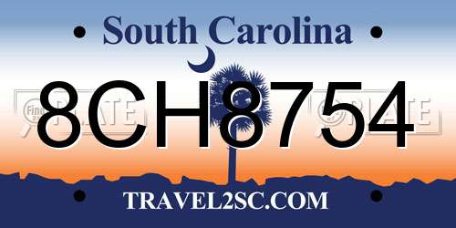 8CH8754 South Carolina License Plate