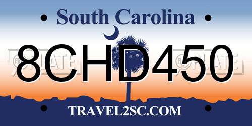 8CHD450 South Carolina License Plate