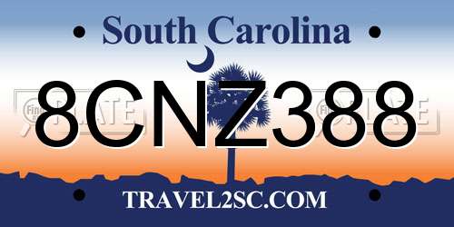 8CNZ388 South Carolina License Plate